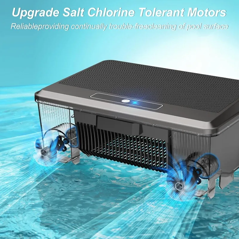 2025 Upgraded Pool Skimmer Robot Solar Powered Robotic Surface Cleaner w/ Remote Control Dual Charging Options ObstacleAvoidance