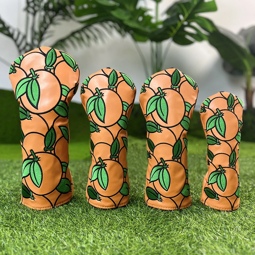 

Golf Driver Headcover | Adorable Cartoon Tangerine Design | Plush Protective Wood Cover Cap