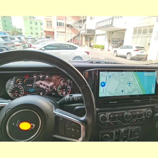 12.3 inch New Upgrade Dual Screen For Jeep Wrangler JL 2019-2023 Android Multimedia Radio LCD Dashboard Digital Cluster Carplay