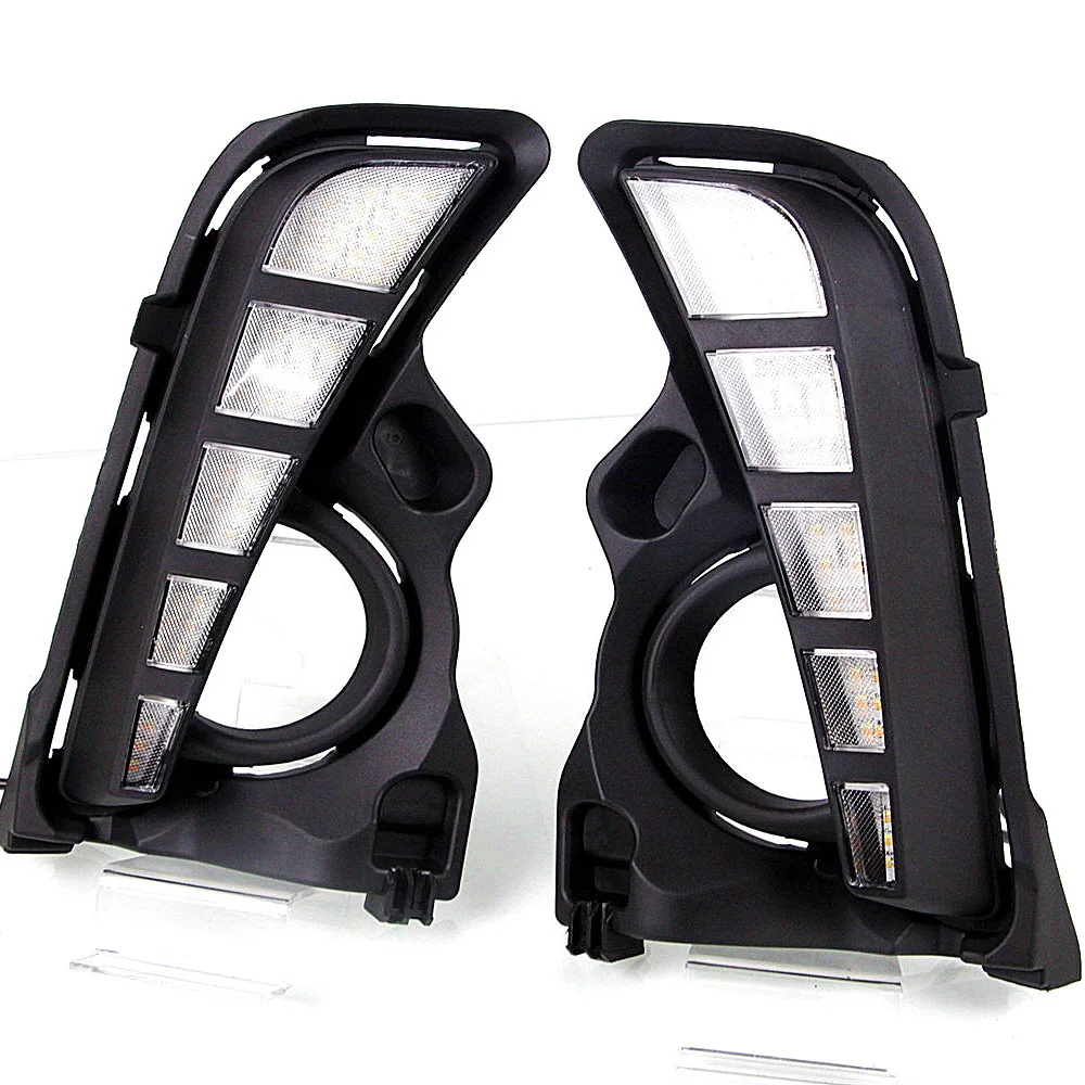 July King Car Daytime Running Lights for Toyota Highlander 2018 2019 2020, 6000K LED DRL + Streamer Yellow Turn Signals