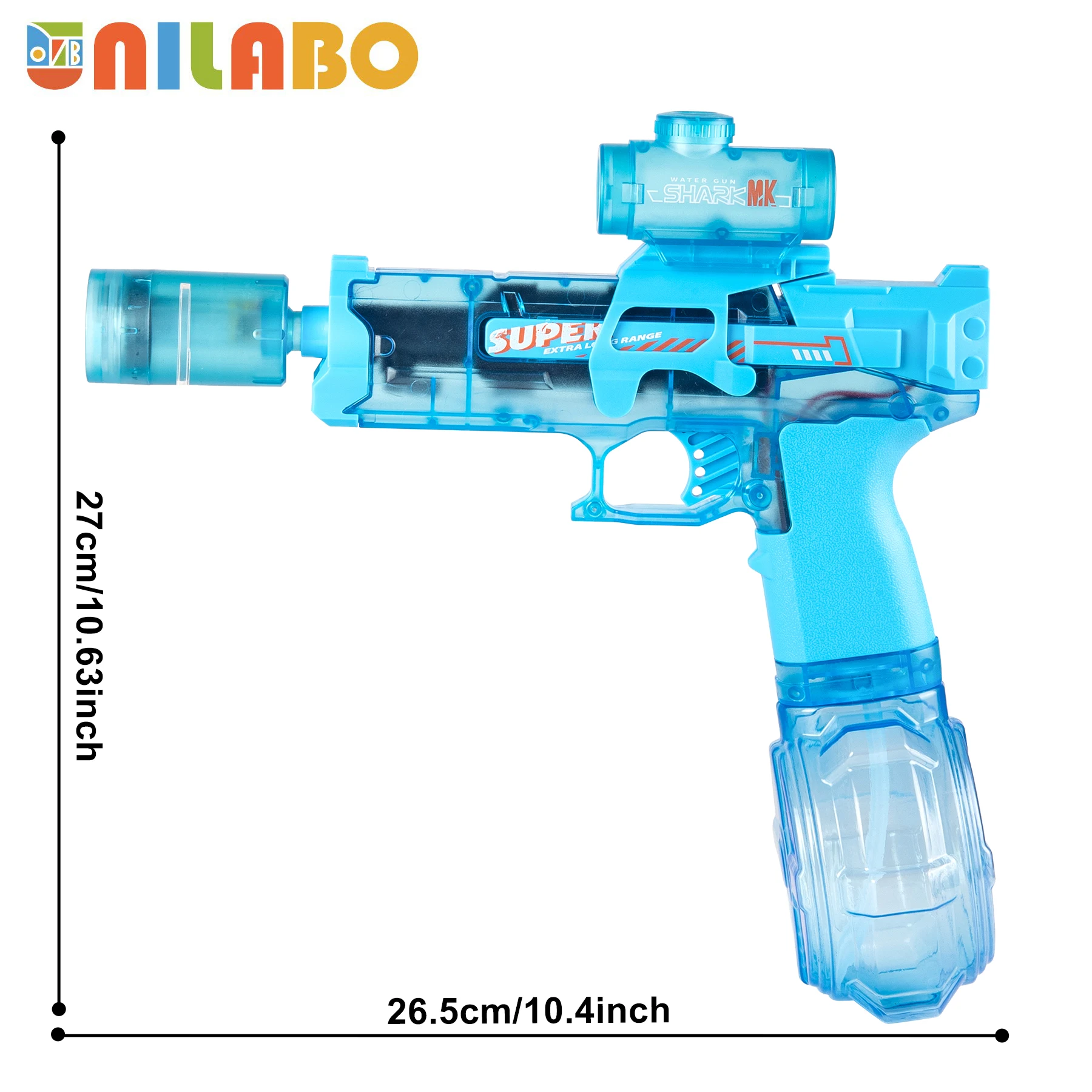 Pistola ad acqua elettrica Unilabo, silenziatore da gioco ad alta potenza, grande capacità, divertimento estivo in piscina sulla spiaggia, battaglia notturna, regalo estivo definitivo