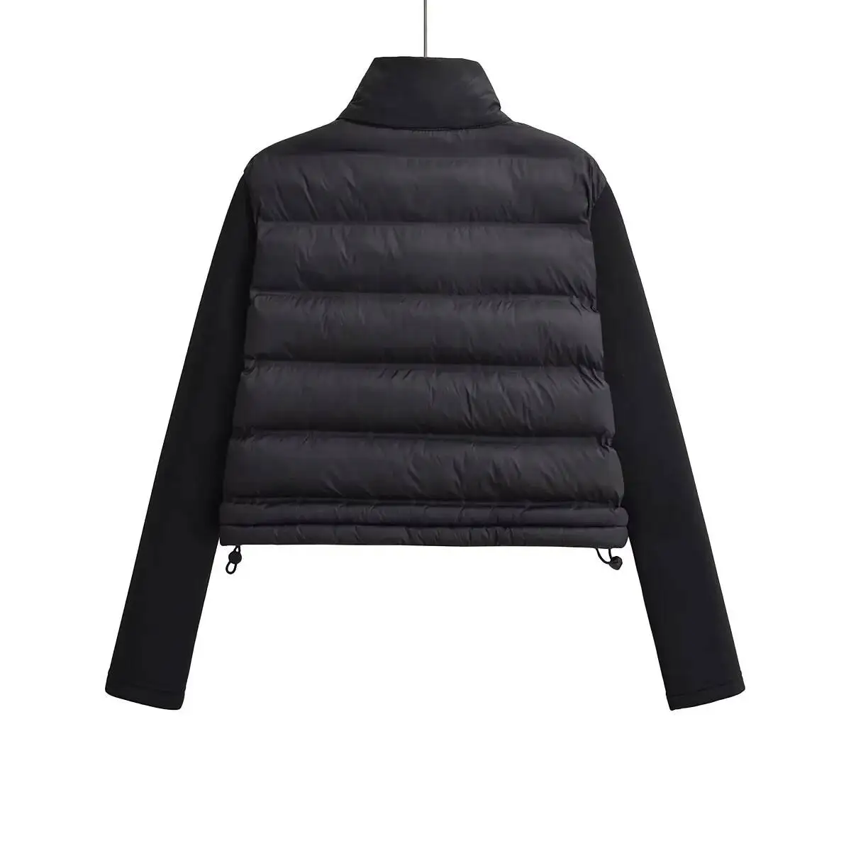 Woman's Jacket Patchwork Cropped Long Sleeve Coat Armygreen Parkas Veste Femme Parki