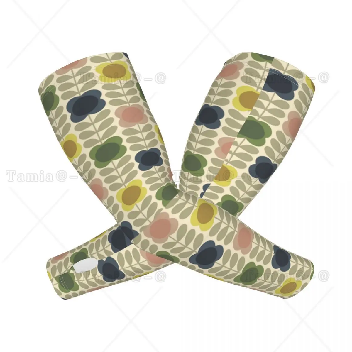 Personalizzato personalizzato Orla Kiely Summer Flower Stem Protezione solare UV Manicotti Sport atletici Modello scandinavo Tattoo Cover Up