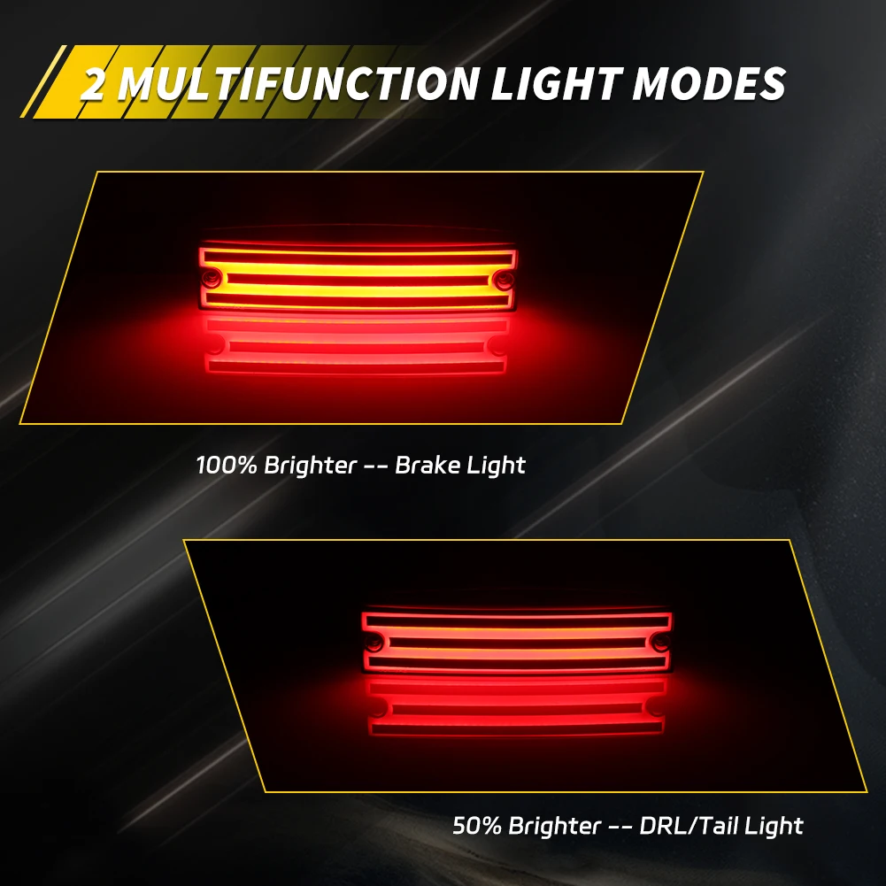 2PCS For 2011-2017 Polaris Ranger 400 500 570 800 EFI MIDSIZE Rear Bumper Brake Light Tail Light DRL Reflector Light W/Red LED view 4