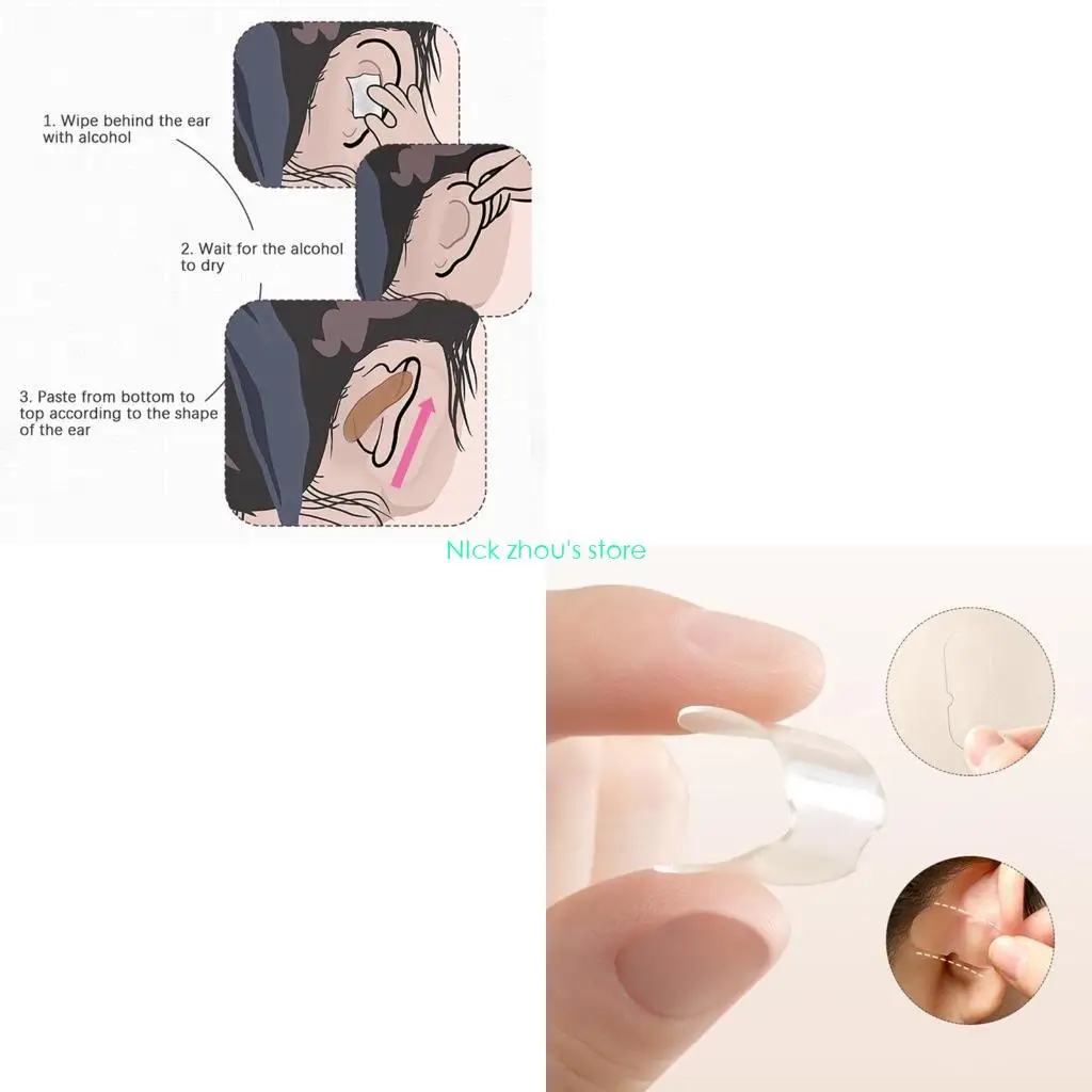 

E15E 10pcs Elf Ear Stickers Ear Corrector Invisible Ear Support Cosmetics Stickers