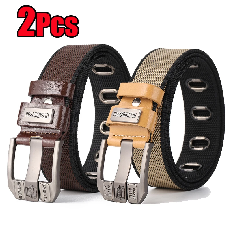 

New Fashion Men's Belt Pin Buckle Fashion High-Quality Webbing Decorative Belt Casual Retro Youth Overalls Canvas Waistband Belt