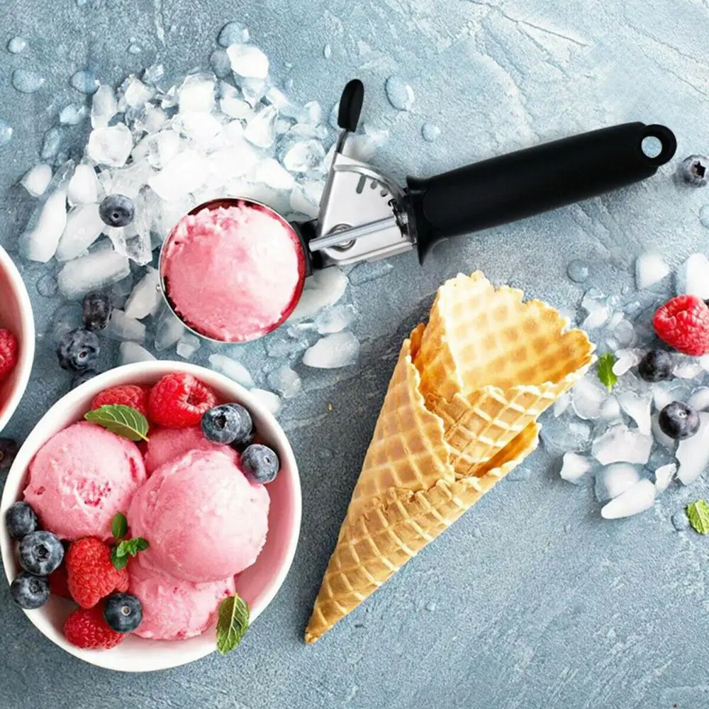 Picture 3: New Stainless Steel Ice Cream Scoop Black Pink Ball Scooper Ice Ball Maker Melon Fruit Baller Mash Potato Spoon Kitchen Tools