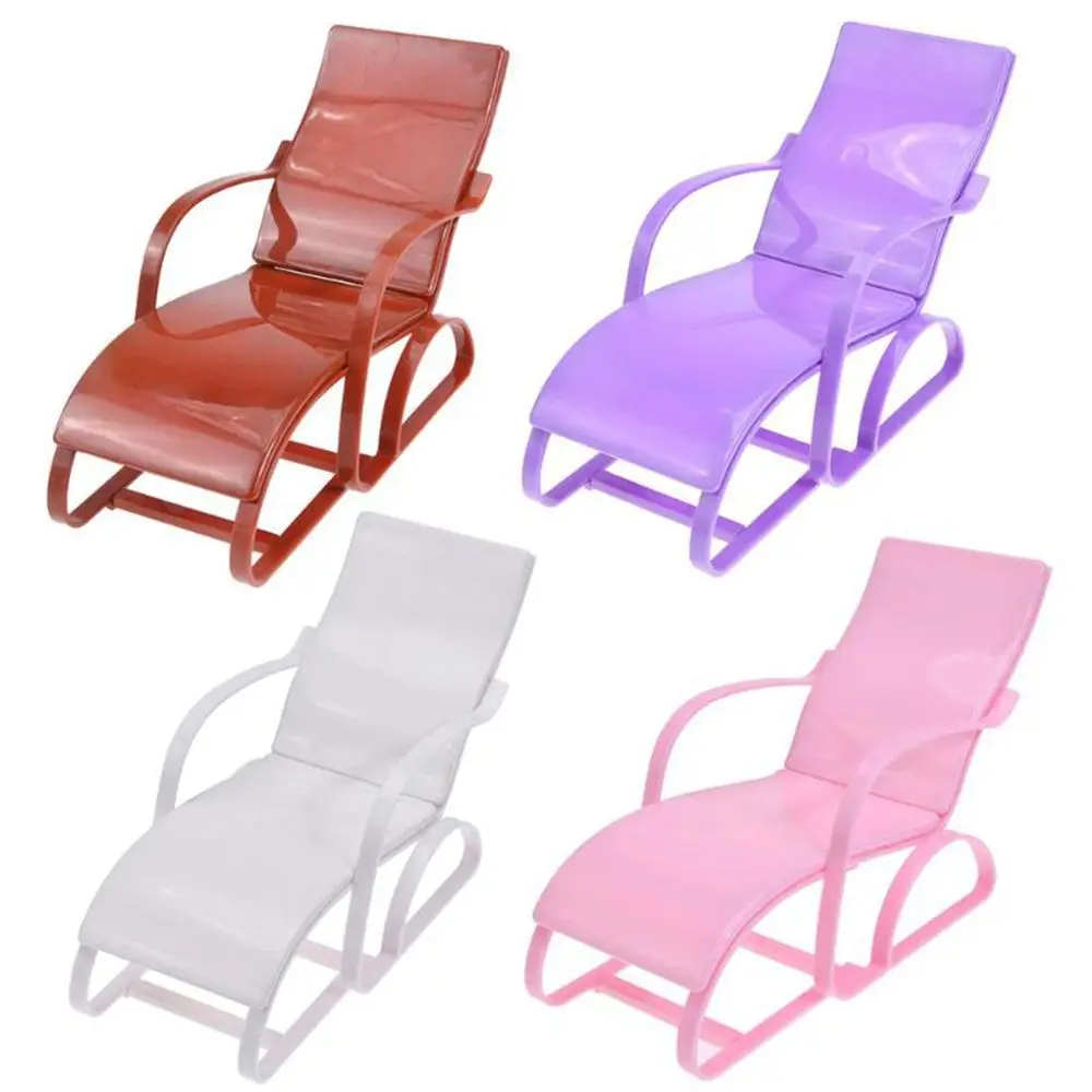 Dollhouse Furniture 1:6 Plastic Garden Bench Chair Doll Beach Chair Deckchair Dollhouse Decor Doll Chair Toy Doll Accessories