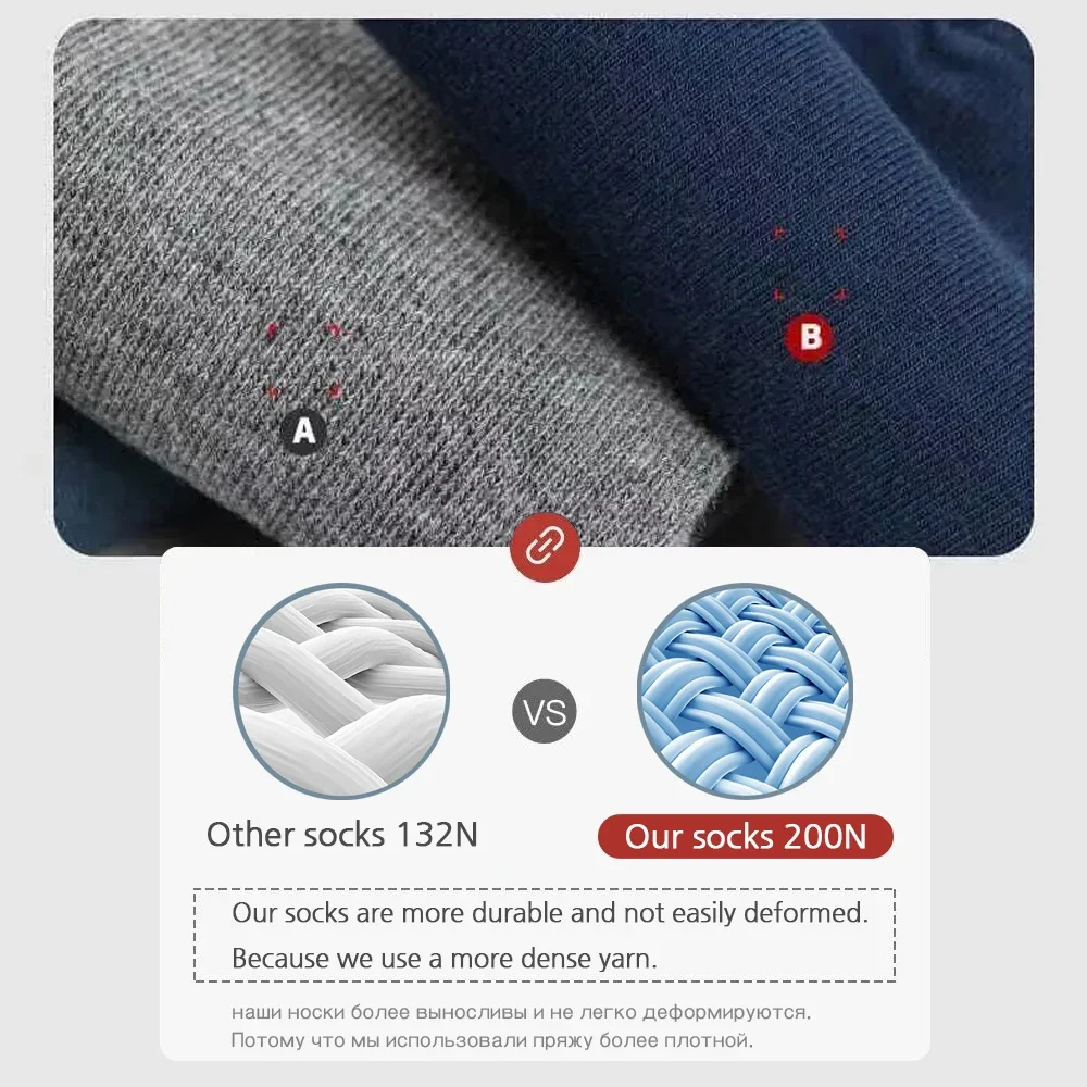 6 Paar Herrensocken aus 100 % Baumwolle, Schwarz, Weiß, Grau, Business-Männer, Röhrensocken, weich, atmungsaktiv, Frühling und Sommer, für Herrensocken in Übergröße – Detail 5