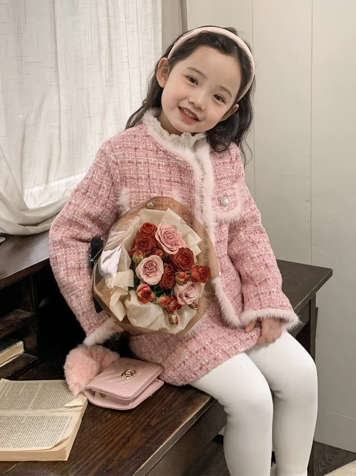 

Spring Winter Girl Kids 2Pcs Baby Girls Tweed Coat Jacket Coat+Skirt Autumn Winter Kids Clothing Set Teens Outfits for1-10Years