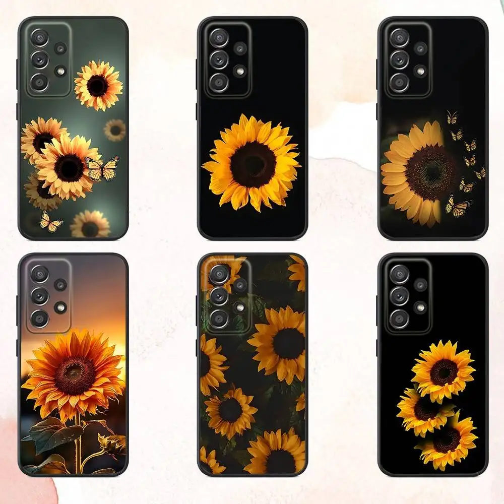 

Beautiful S-Sunflower Phone Case For Samsung S25,S24,S21,S22,S23,S30,Ultra,S20,Plus,Fe,Lite,Note,10,9,5G Black Cover
