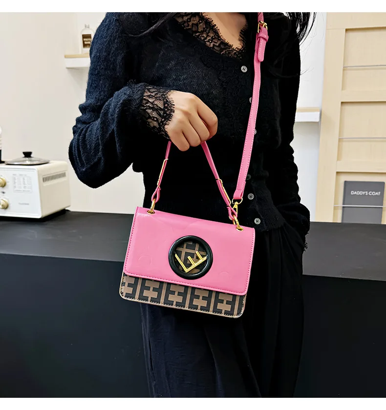 محفظة عصرية منقوشة 2025 - حقيبة كروس/كتف، تصميم مربع فرنسي أنيق، حقيبة يد عصرية خفيفة الوزن #6