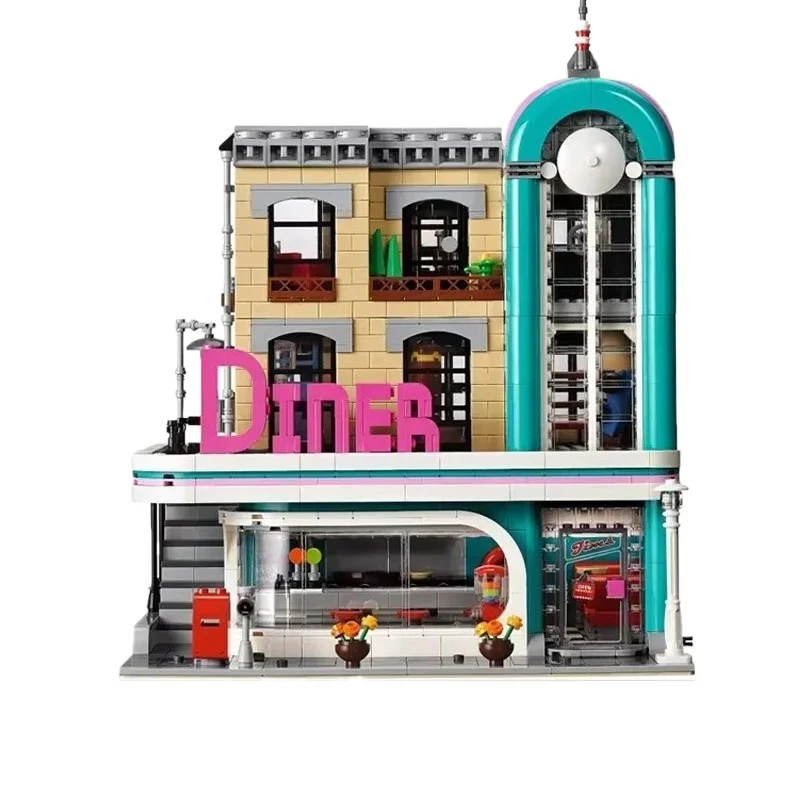 2480 Stuks Street View Center Restaurant Model Bouwstenen Creatief Speelgoed Kinderen Volwassenen Verjaardagscadeautjes Compatibel 10260 15037