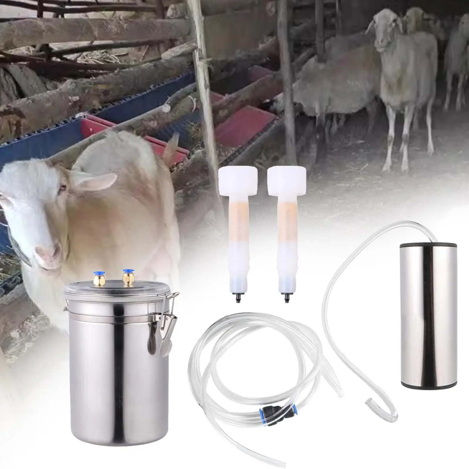 

Electric Milking Machine 2L Bucket Milker Double Head for Sheep Milking Farm