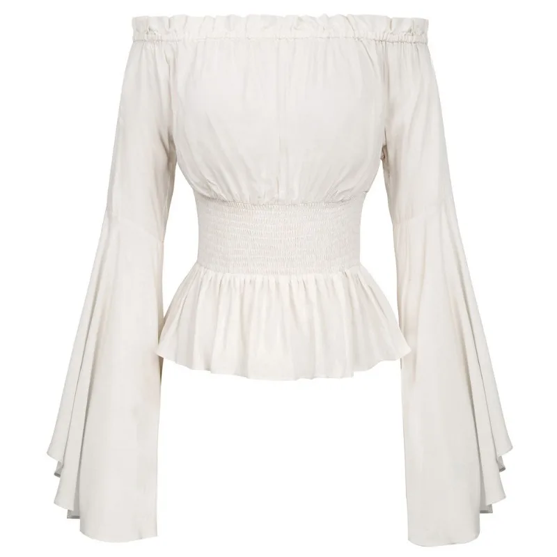 Blusa Renacentista Vintage 2026 para Mujer, con Hombros Descubiertos, Estilo Boho, Steampunk, Pirata, Medieval, Disfraz de Cosplay, Top Corset