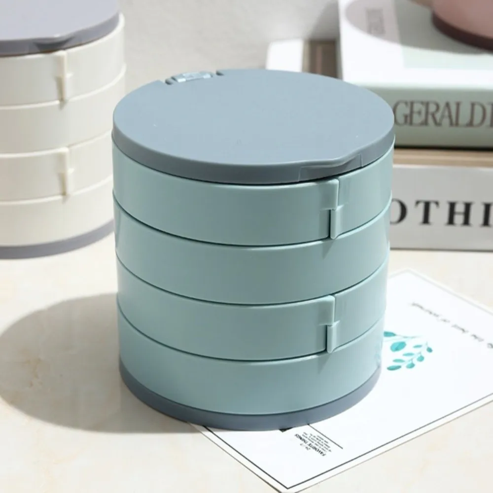 Multilayer Jewelry Stand Holder with Lid Display Tray Desktop Storage Box Dustproof with Mirror Earring Ring Box Necklace