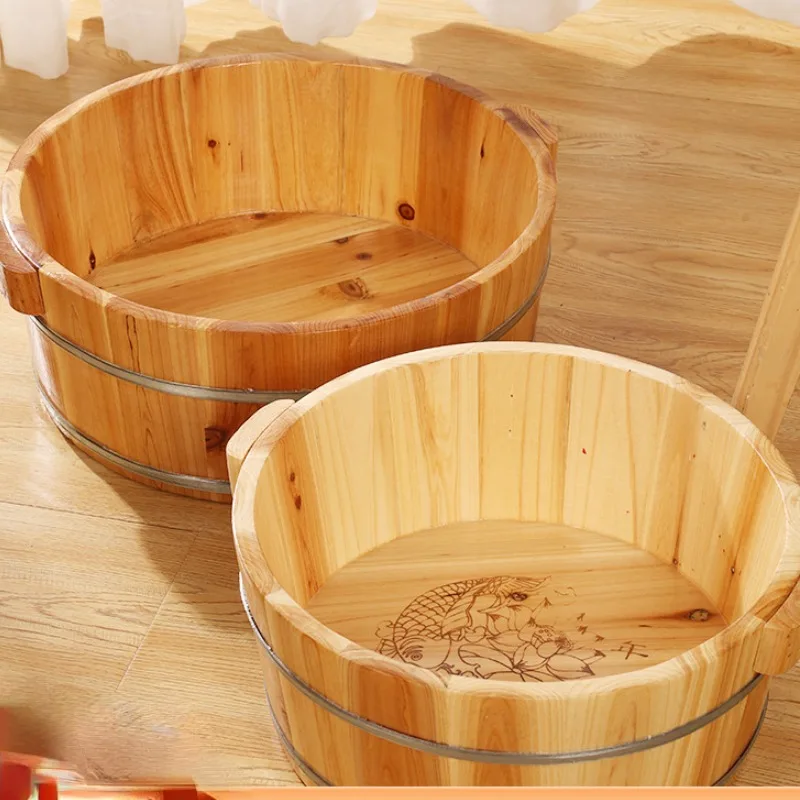 Wood Footbath Basin Foot Soaking Bath Basin Foot Bucket Footbathing Home Supplie Sooth Surface Foot Soaking Tub