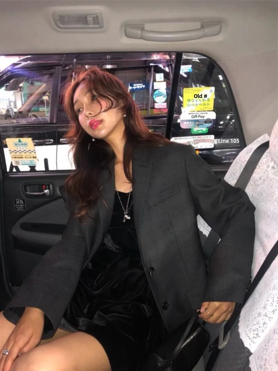 

Винтажный шерстяной костюм Thebarnnet: пиджак оверсайз в клетку и юбка, женский комплект для офиса, длинный рукав