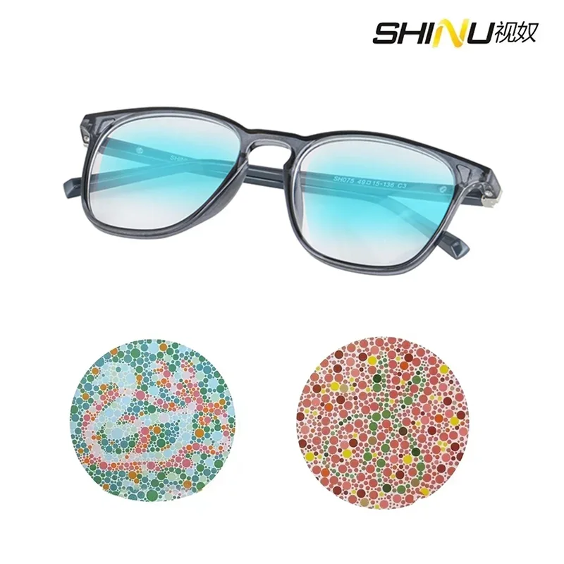 SHINU Brand Color Blind Glasses Correction for Men can see Red Green color Protan Deutan colorblind glasses red green for men
