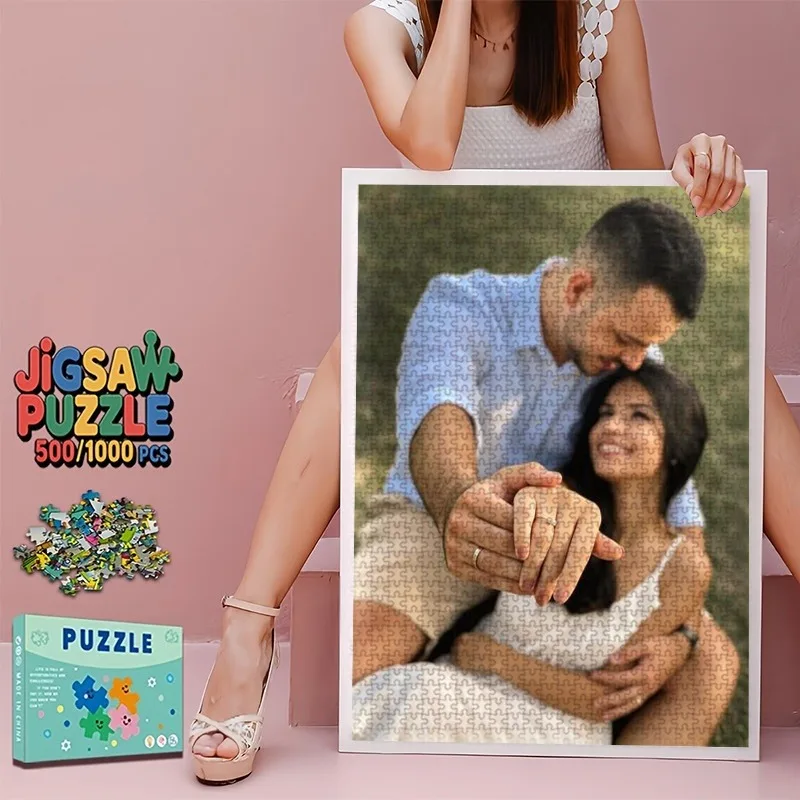35/300/500/1000pcs Personalized Custom Photo Puzzle Selfie Photo For Him Her Family Friends Children For Birthdays For Weddings
