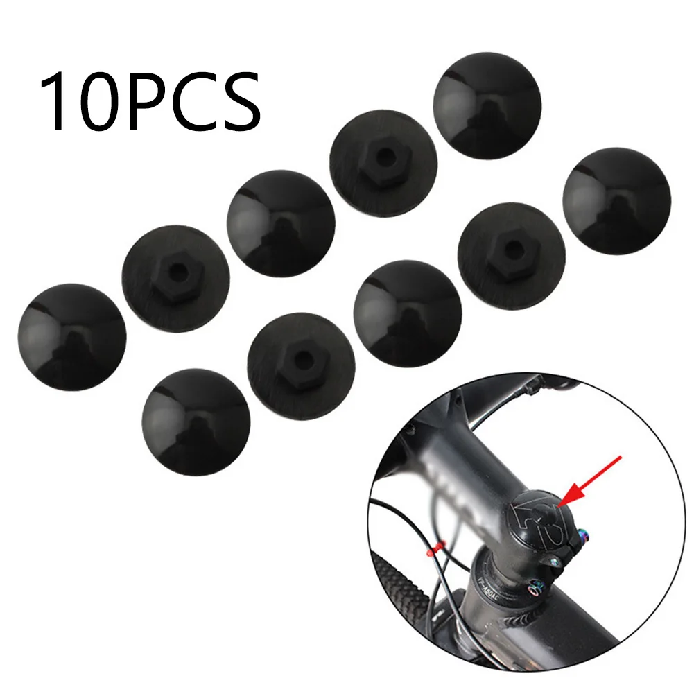 

10PCS Bicycle Headset Rubber Black Dustproof Outdoor MTB Bike Stem Top Cover Bicycle Headset Cap Bolts Parts Accessories