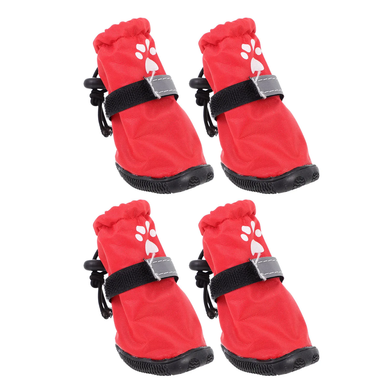 

4Pcs Waterproof Dog Boots Polyester Outdoor Shoes Non-Slip Reflective Pet Footwear Paw Protectors Waterproof Dog Shoes