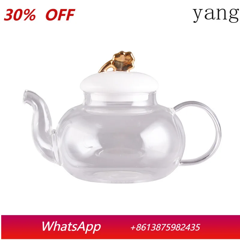 

CX ceramic flower and grass tea set, casual household gold-painted four teapots