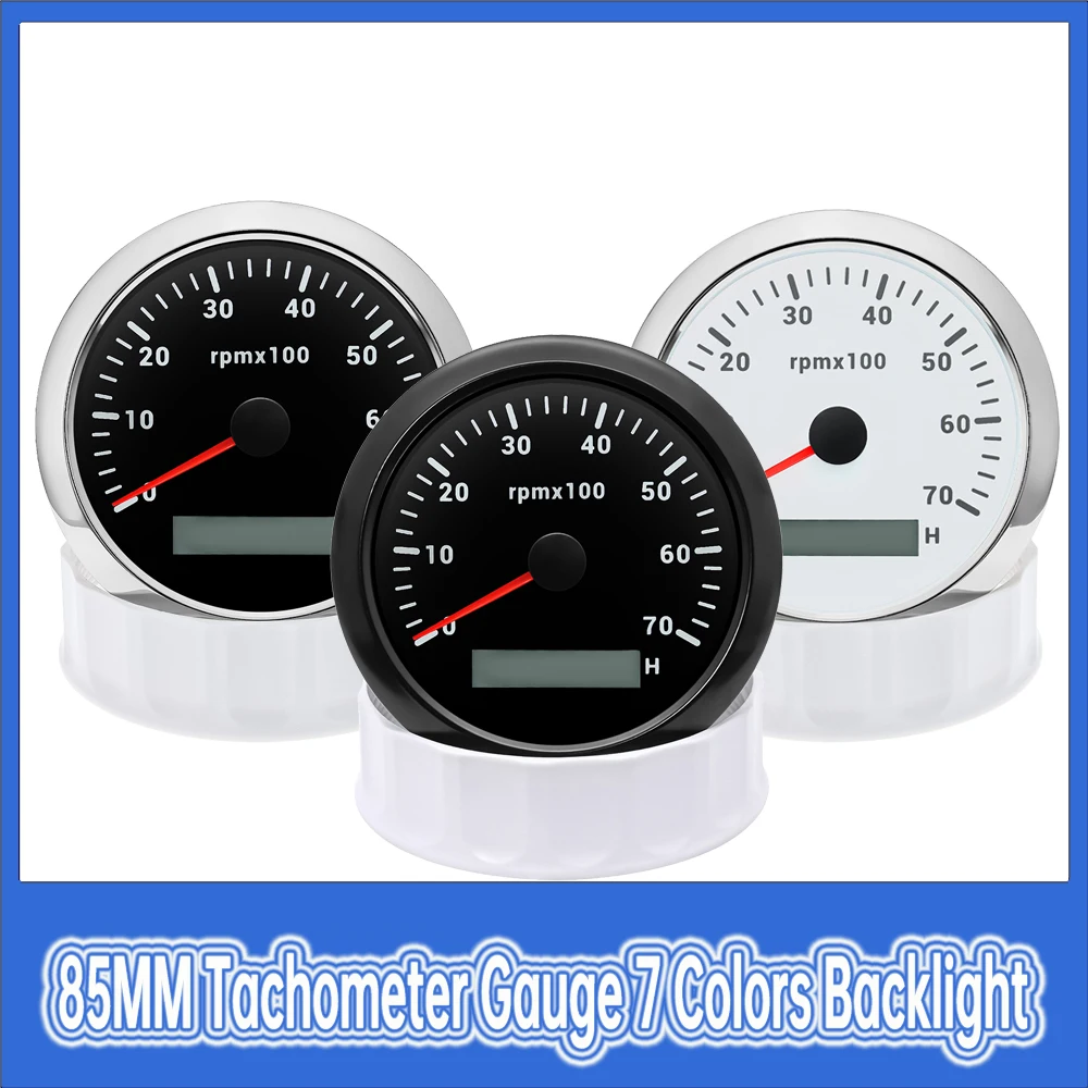 

Тахометр с подсветкой, 7000 об/мин, 7 цветов, 85 мм