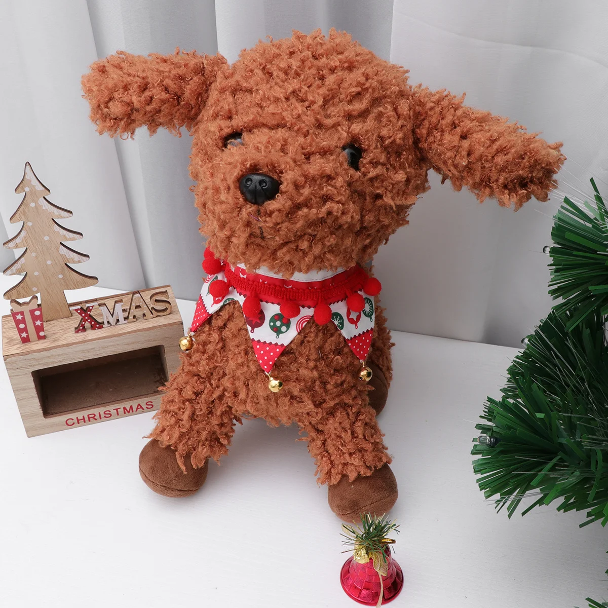 

Bell Scarf For Pet Christmas Pet Scarf Fawn Bells Xs Triangle Neck Neckerchief Holiday Party Costume Accessory Dog