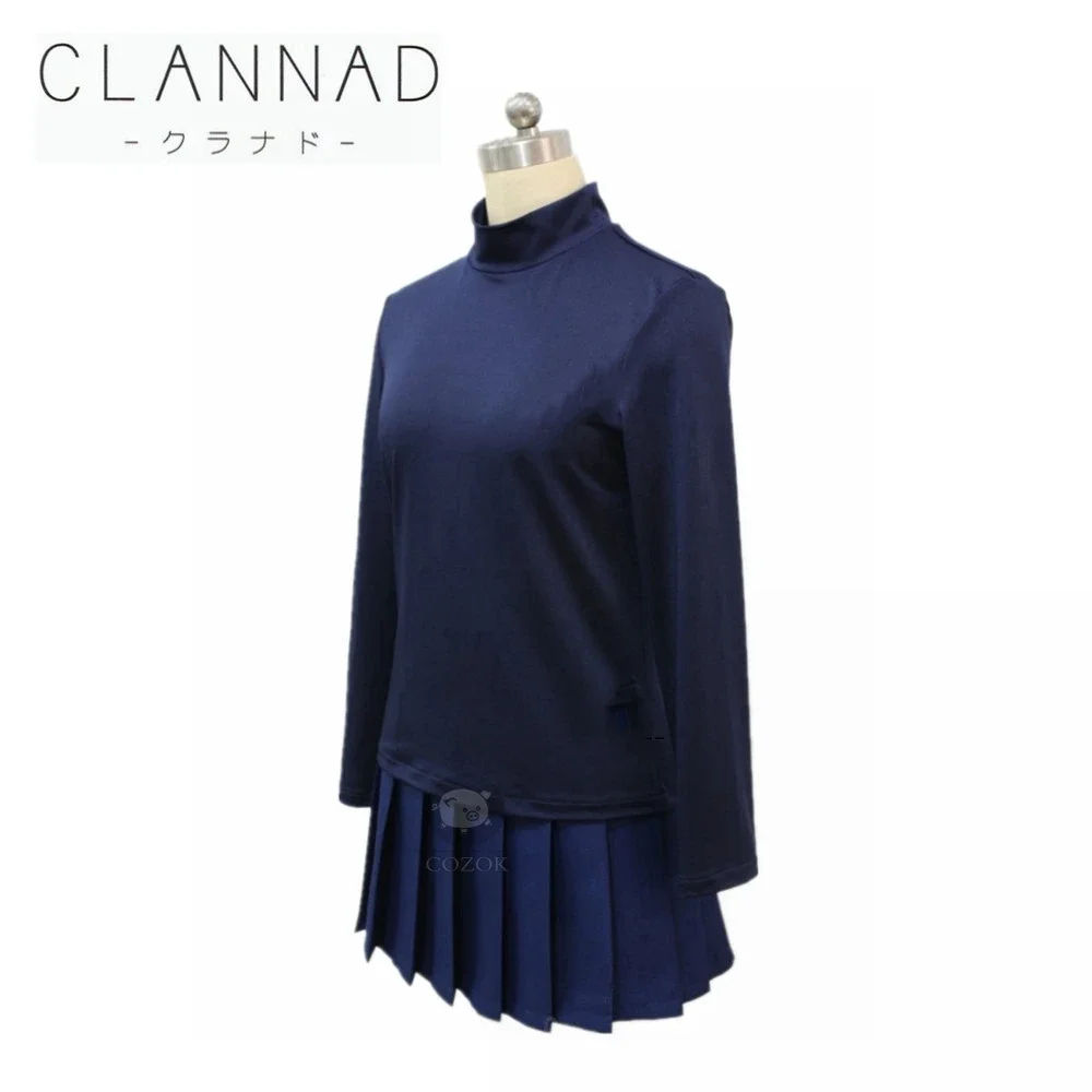 Anime CLANNAD Furukawa Nagisa Winter School Uniforms Dress Skirt Suit Cosplay Costume S-3XL Full Set