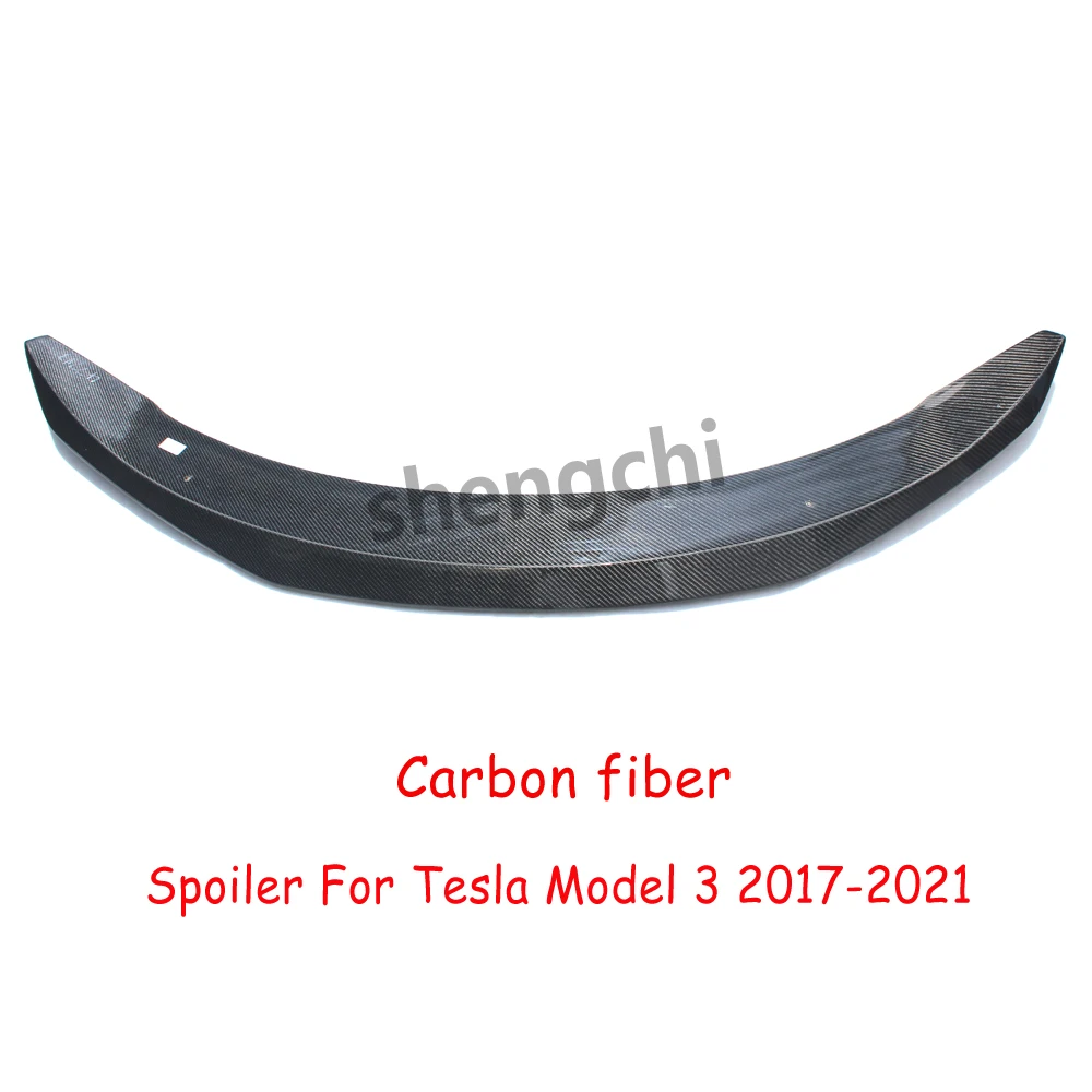 For Tesla Model 3 V Style Real Carbon Fiber Rear Trunk Spoiler Wing 2017-2021