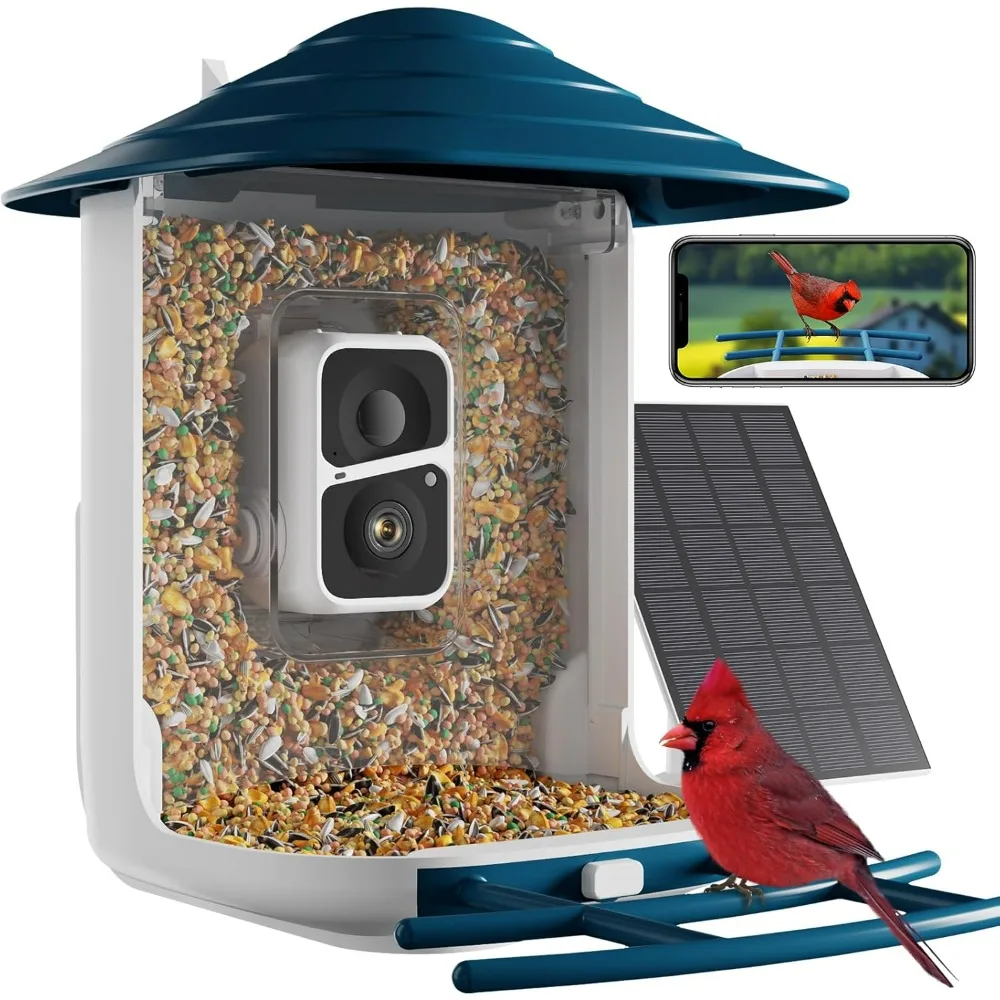 

Smart Bird Feeder with Camera, Birds Feeder Camera Wireless Outdoor, AI Identify Birds Species, Auto Capture Bird Videos