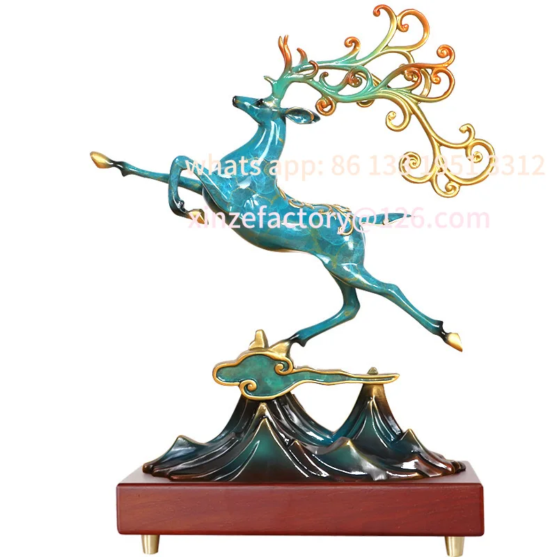 

Copper deer ornament Xiangyun elk living room entrance office creative home decoration