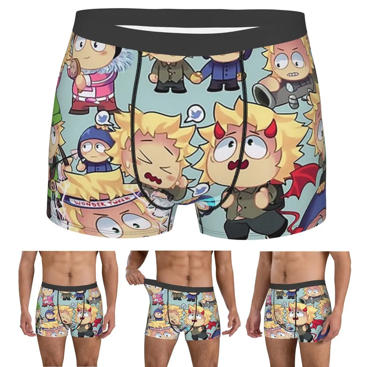 

Boxer Underpants Shorts South Park- Tweek X Craig Collage Panties Men Breathable Underwear for Homme Man Boyfriend Gift