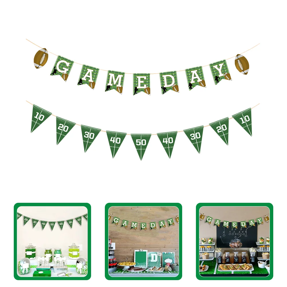 2 Pcs Party Decorations Flower Garland Birthday Wall Football Sports Theme