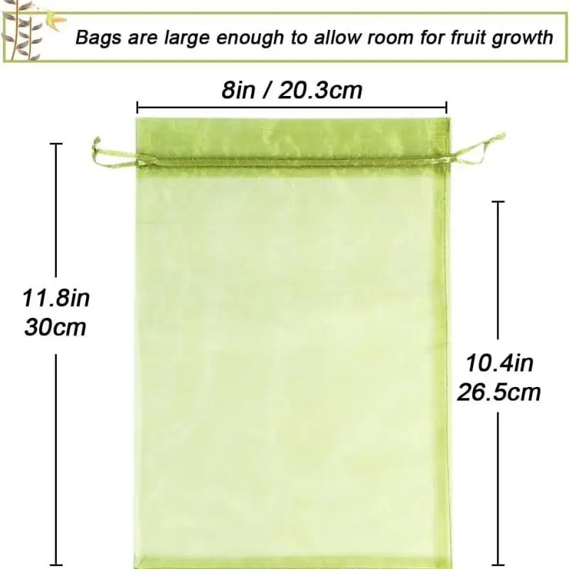 20PCS Strawberry Grapes Fruit Grow Bags Netting Mesh Vegetable Plant Protection Bags For Pest Control Anti-Bird Garden Tools