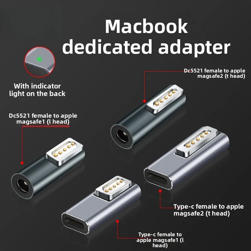USB Type C Magnetic PD Adapter for Magsafe1 Magsafe 2 MacBook Pro Max 5A Fast Charging USB C Female Magnet Plug Converter