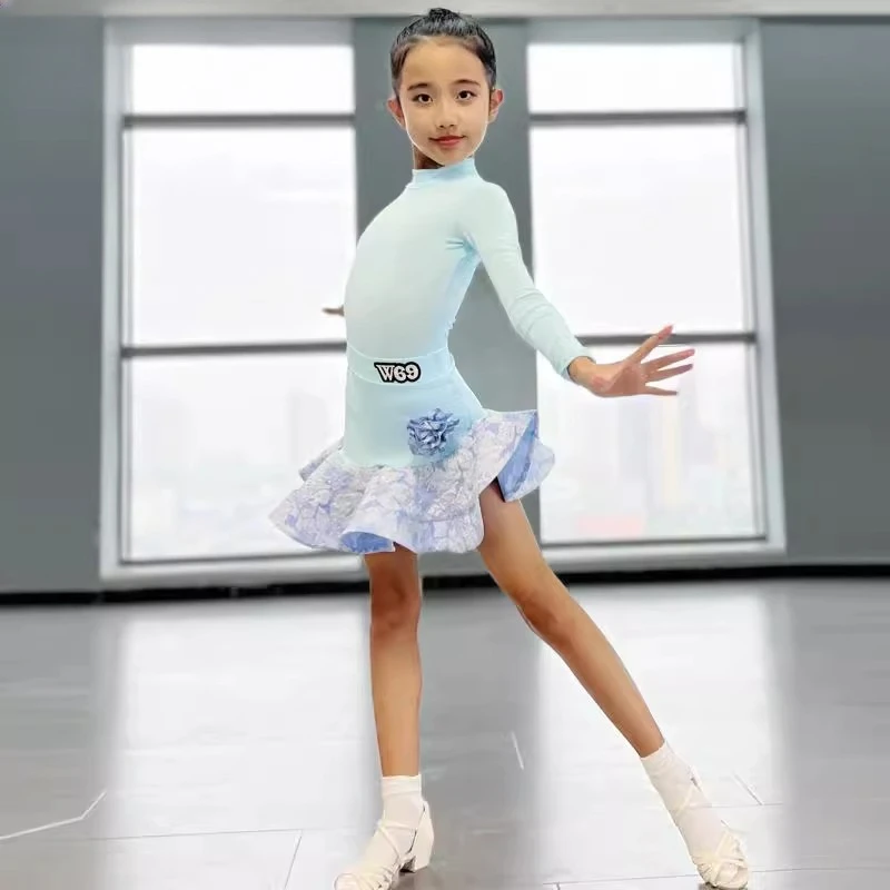 ملابس ممارسة الرقص اللاتيني للأطفال للفتيات ملابس أداء الرقص الاحترافي ملابس الرقص اللاتيني للفتيات