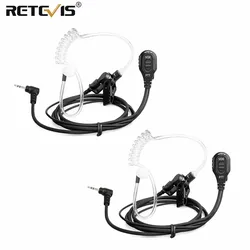 Écouteur à tube acoustique à air à une broche, talkie perforée VOX, casque pour Motorola TLKR T270, T50 T3, HYT TC320, RETEVIS RT45, 2.5mm, 2 pièces