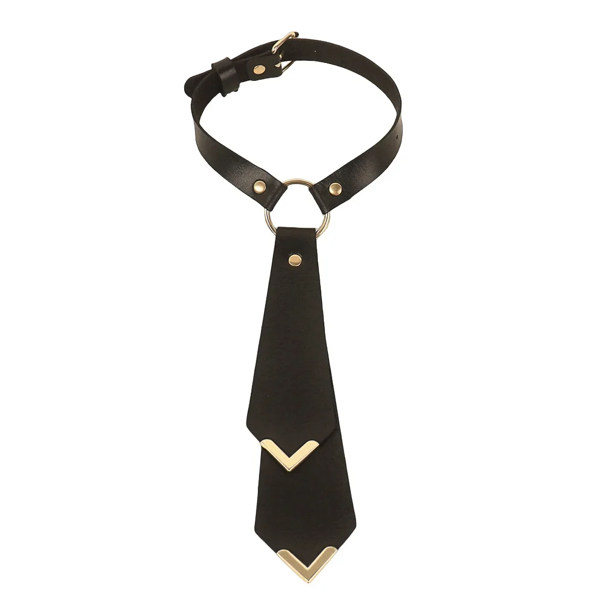 Punk Individuality Fashion All-match Sweet Cool Dark Tide Simple Exaggerate Night club PU Choker Fake tie Bow tie
