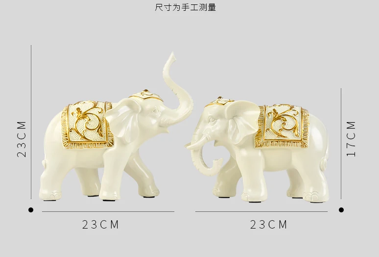 A Pair - HOME SHOP Business living room Bedroom ornament Mascot thriving Money Good luck Auspicious Thai elephant FENG SHUI art