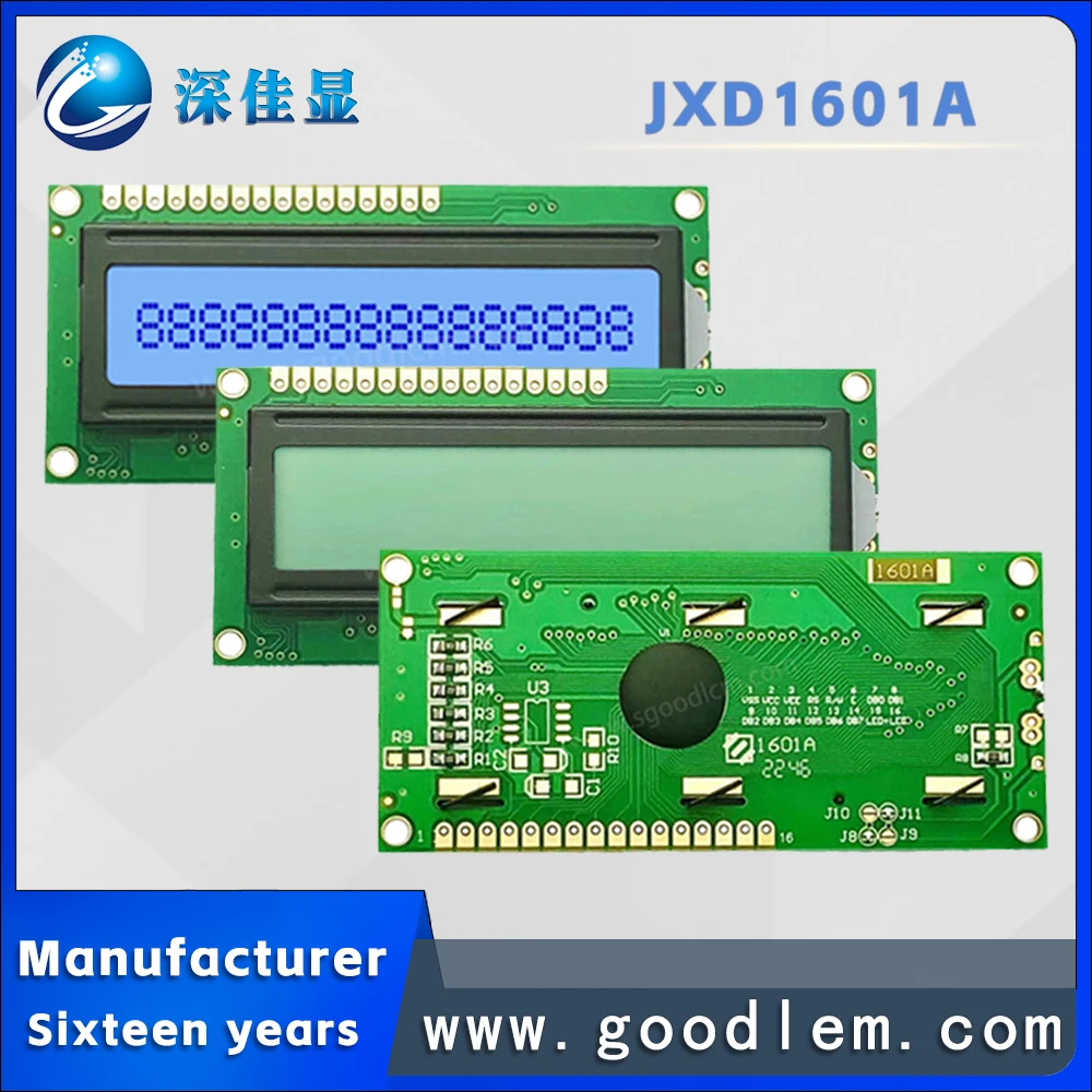 Industrial grade 16X1 row Character type lcd screen display JXD1601A STN Gray Positive lattice display module With backlight