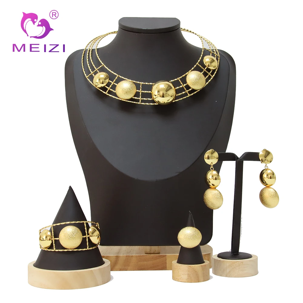 MEIZI Jewelry Necklace For Women Dubai Gold Jewelry Set 18K Original Suitable For Wedding Banquet Parties Free Shipping Nigeria