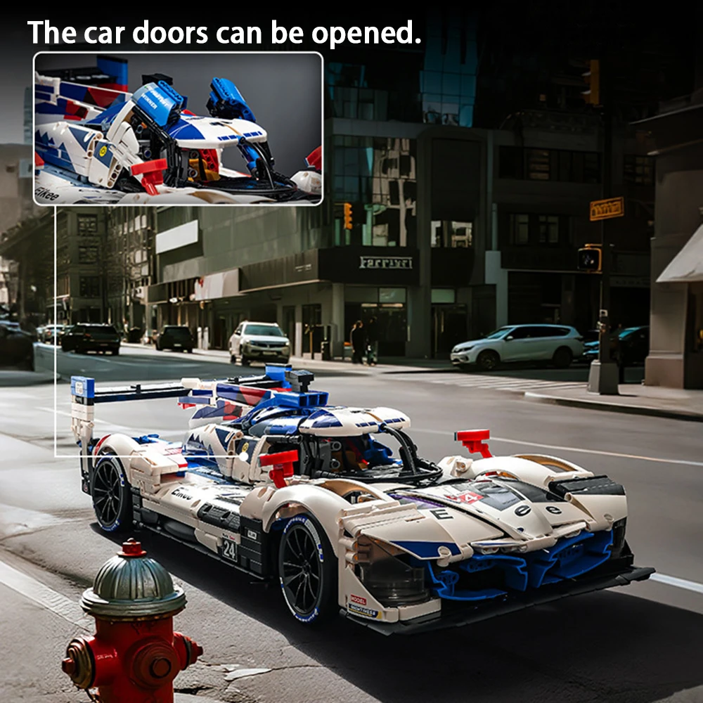 Tecnologia meccanica Auto da corsa Modello di blocchi Modello ad alta difficoltà Assemblaggio per adulti Veicolo di ingegneria Giocattolo per esposizione regalo