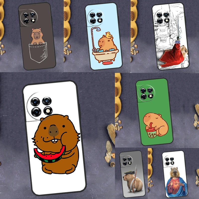 Cute Cartoon Capybara Case For Oneplus 11 8 9 10 Pro 9RT 10T 8T Ace Oneplus Nord 2 2T N10 N20 CE 3 Lite Cover