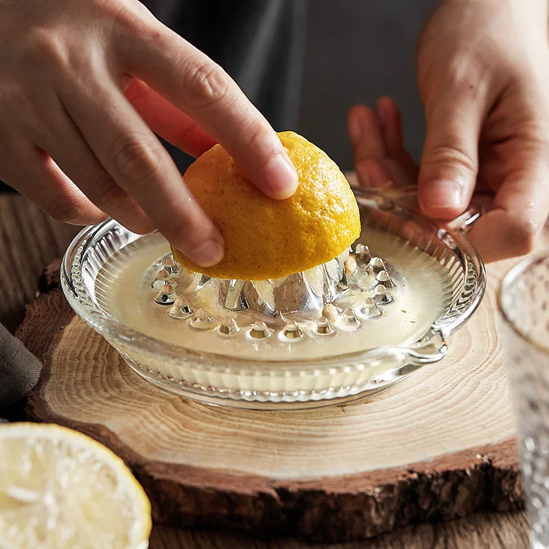 Exprimidor spremiagrumi manuale al limone spremiagrumi per succo di frutta all\'arancia spremiagrumi portatile per uso domestico in vetro piccolo