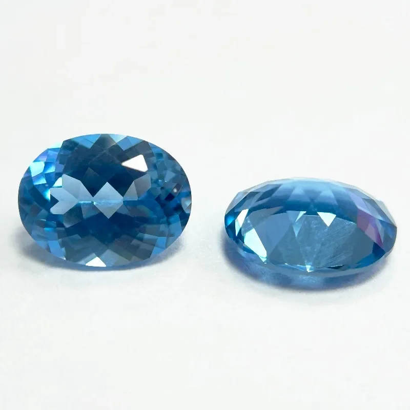 Laborgezüchteter Saphir Aquamarin Farbiger Herzschliff Loser Edelstein DIY Ring Halskette Ohrringe Wählbare Hauptmaterialien Zertifikat – Detail 5