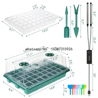 BAVAGREEN White Blue Grow Bar Light Mini Germination Kit 2 Packs 80 Cells Cloning Plants Seeder Starter Pots with Humidity Dome