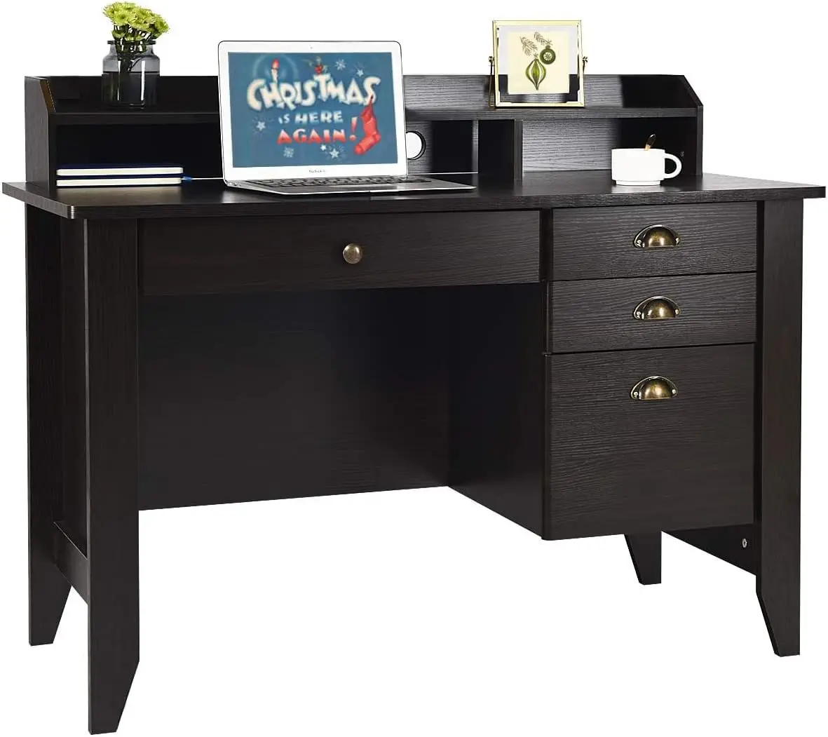 

Computer Desk With Drawers And Hutch, Wood Office Desk Teens Student Desk Study Table Writing Desk For Bedroom Small Spaces
