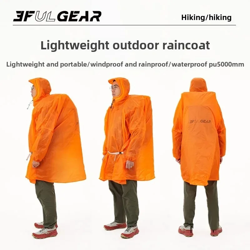 Ultralight Rain Poncho 3F UL GEAR 15D/210T Nylon Waterproof Windproof Raincoat Portable Outdoor Cover for Cycling Hiking